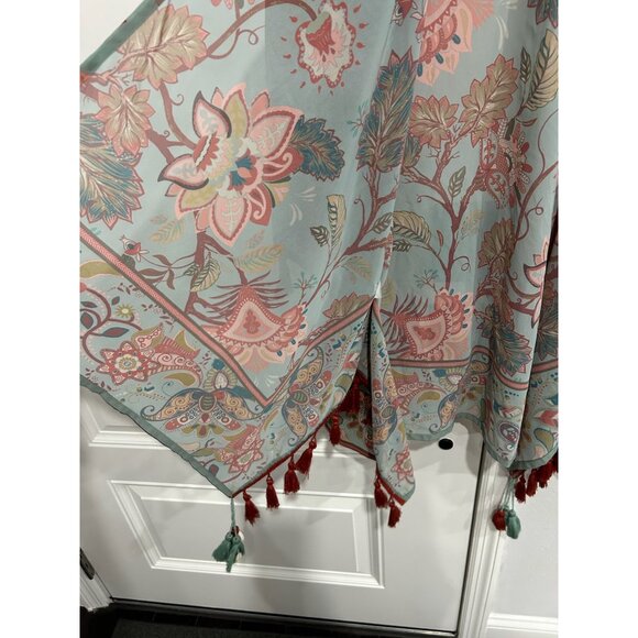 Soft Surroundings Floral Tassel Kimono Shawl Wrap Sz Small - Picture 10 of 12